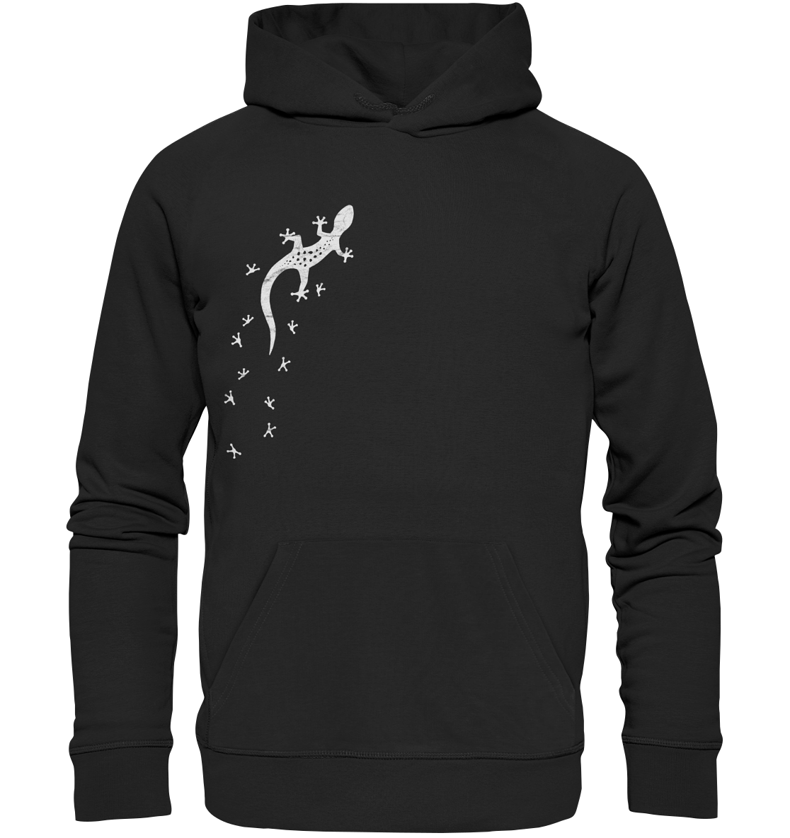 Gecko Eidechse Silhouette hell - Organic Hoodie