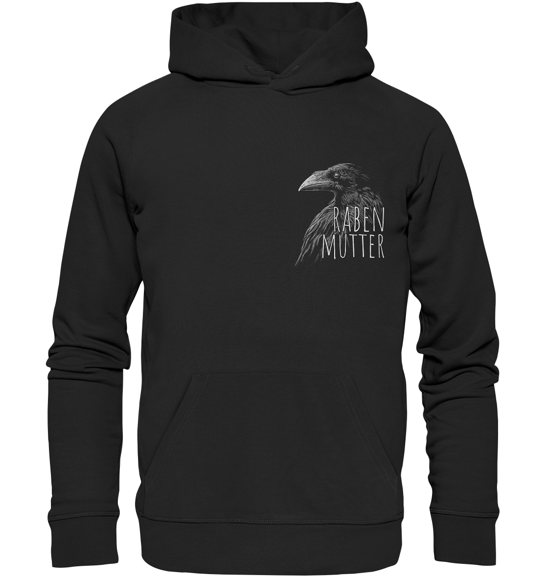 Rabenmutter schwarze Krähe Rabe - Organic Hoodie