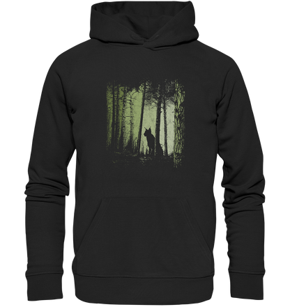 Luchs Wildkatze im Zwielicht Wald - Organic Hoodie