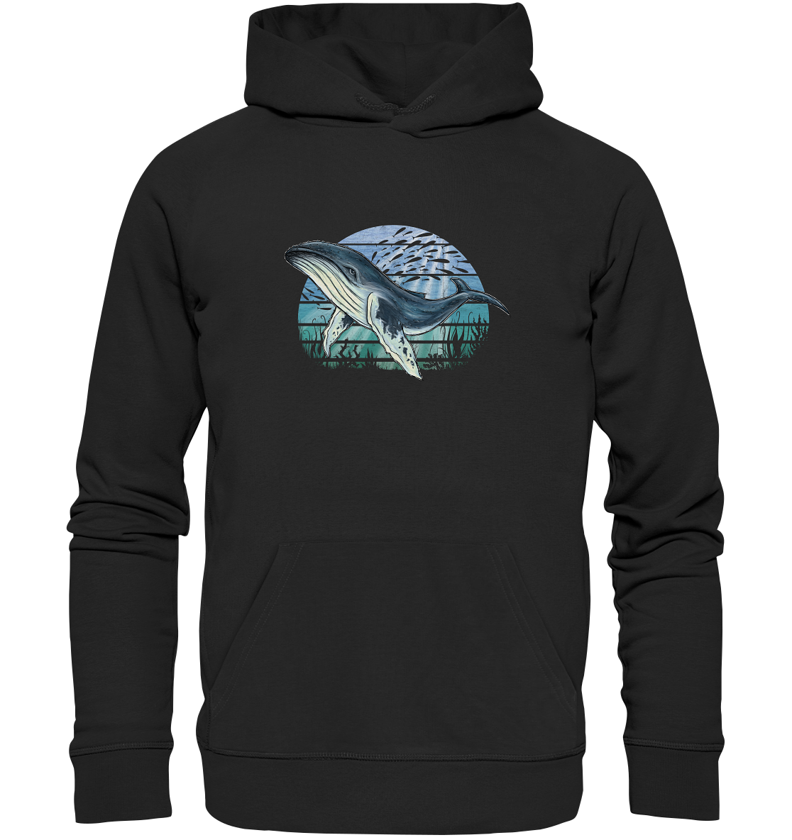 Retro Unterwasser Buckelwal - Organic Hoodie
