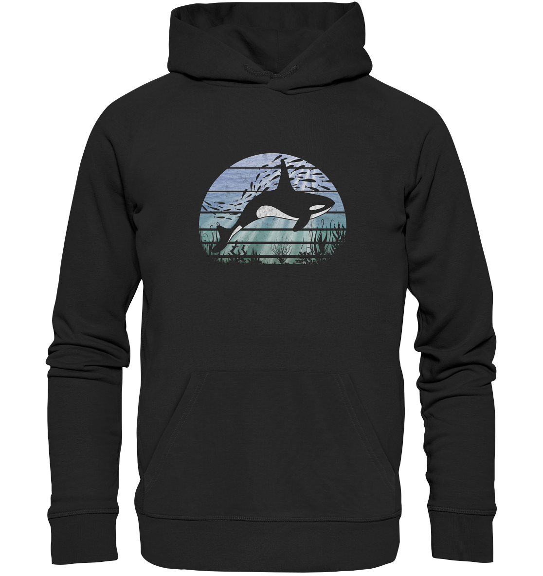 Retro Tiefsee Schwertwal Orca - Organic Hoodie