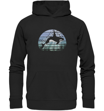 Retro Tiefsee Schwertwal Orca - Organic Hoodie