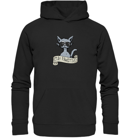 Stay Pawsitive Bleib lässig Hipster Katze - Organic Hoodie