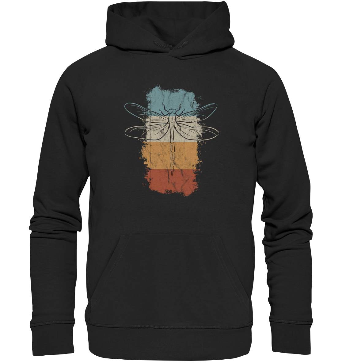 Retro Kunst Libelle | Vintage Dragonfly - Organic Hoodie