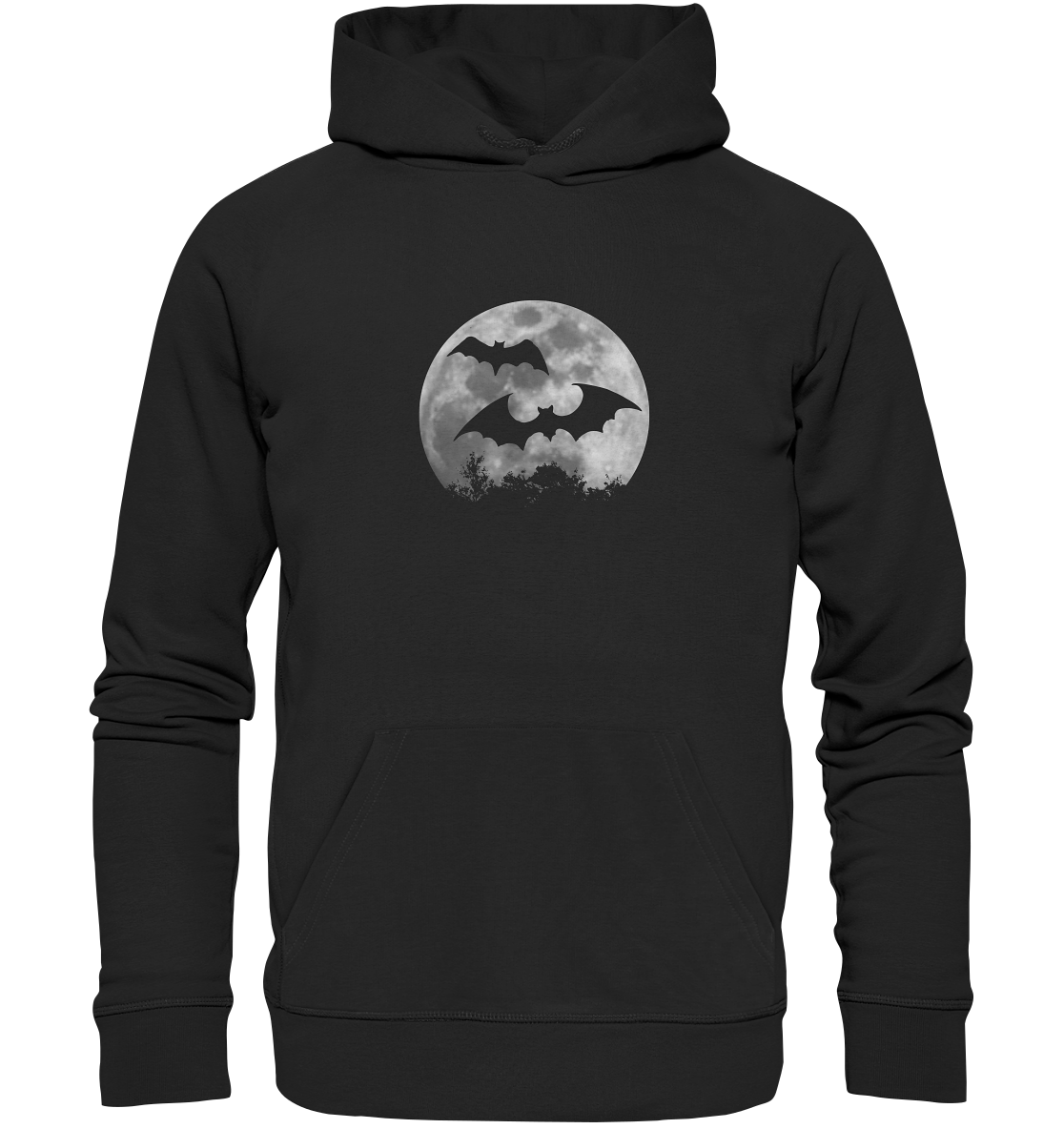 Fledermaus Silhouetten bei Vollmond - Organic Hoodie