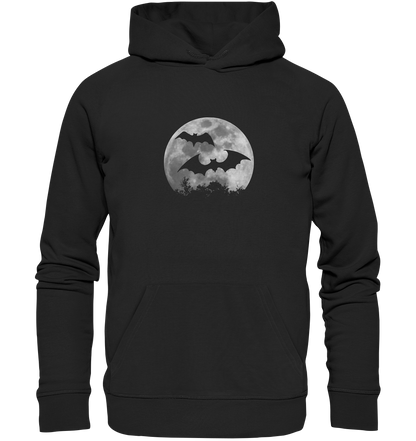 Fledermaus Silhouetten bei Vollmond - Organic Hoodie