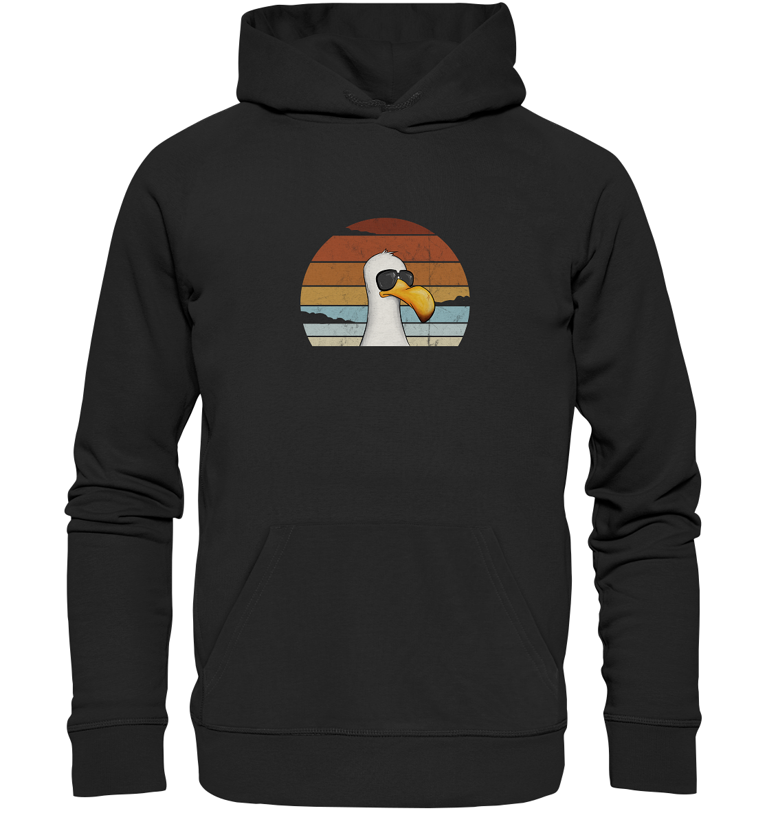 Cool lässige Retro Möwe - Organic Hoodie