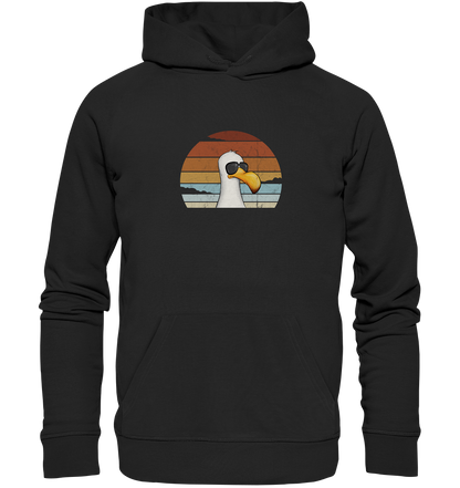 Cool lässige Retro Möwe - Organic Hoodie