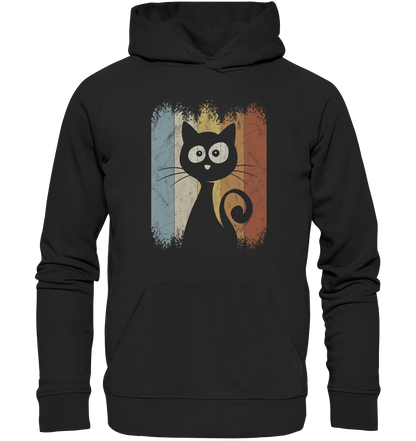 Retro Katze Silhouette - Organic Hoodie