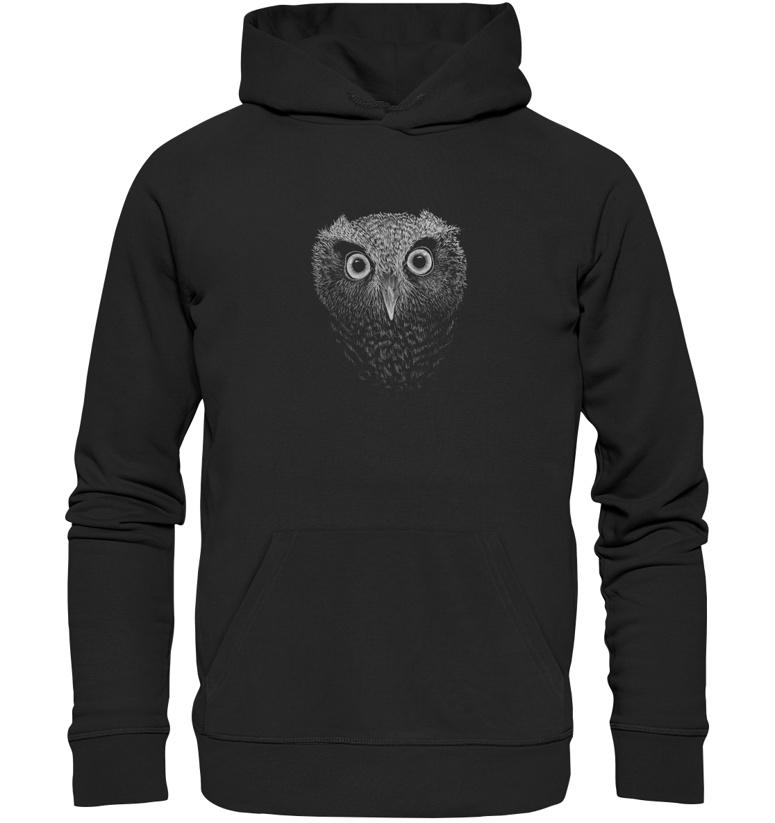Eule Kritzelkunst Illustration - Organic Hoodie
