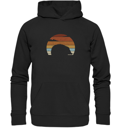 Retro Igel Silhouette im Sonnenuntergang - Organic Hoodie