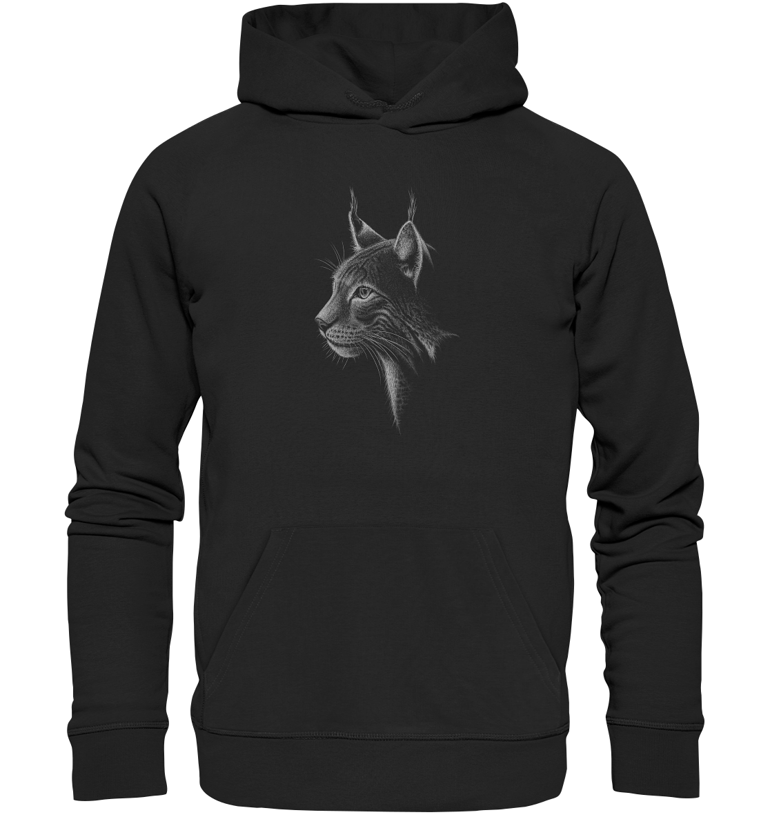 Luchs Kritzelkunst Wildkatze Illustration - Organic Hoodie