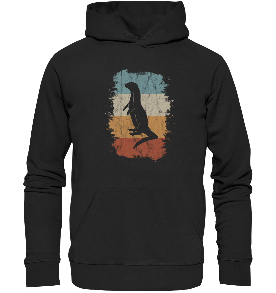 Retro Otter Fischotter Silhouette - Organic Hoodie