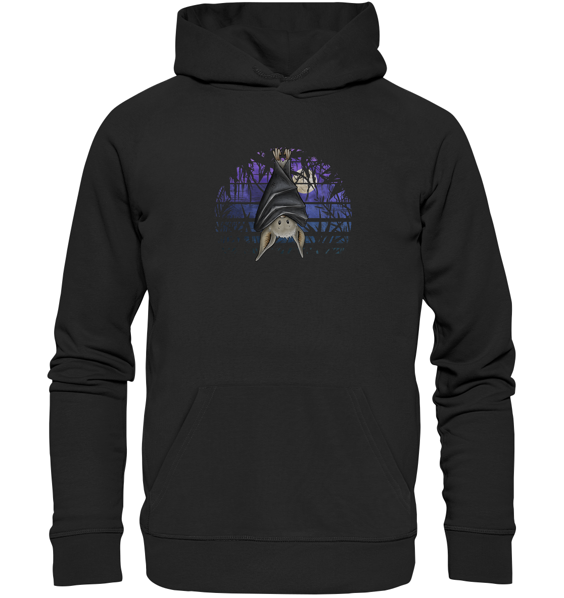 Fledermaus in blauer Nacht - Organic Hoodie