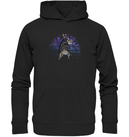 Fledermaus in blauer Nacht - Organic Hoodie