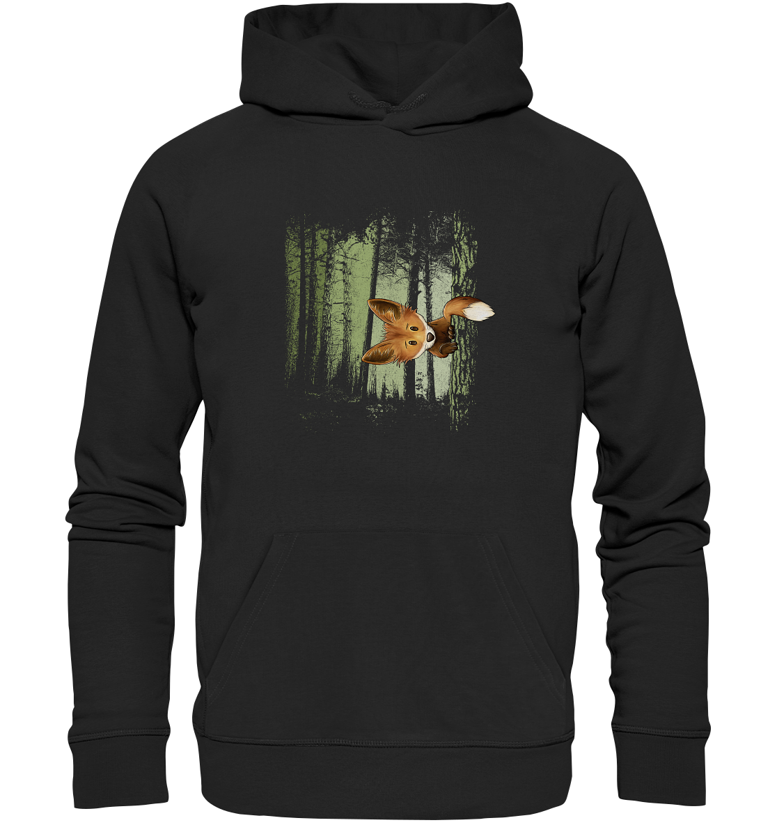 Fuchs im Zwielicht-Wald - Organic Hoodie