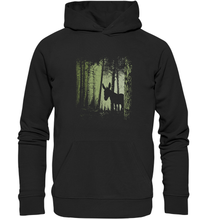 Esel im Zwielicht-Wald - Organic Hoodie