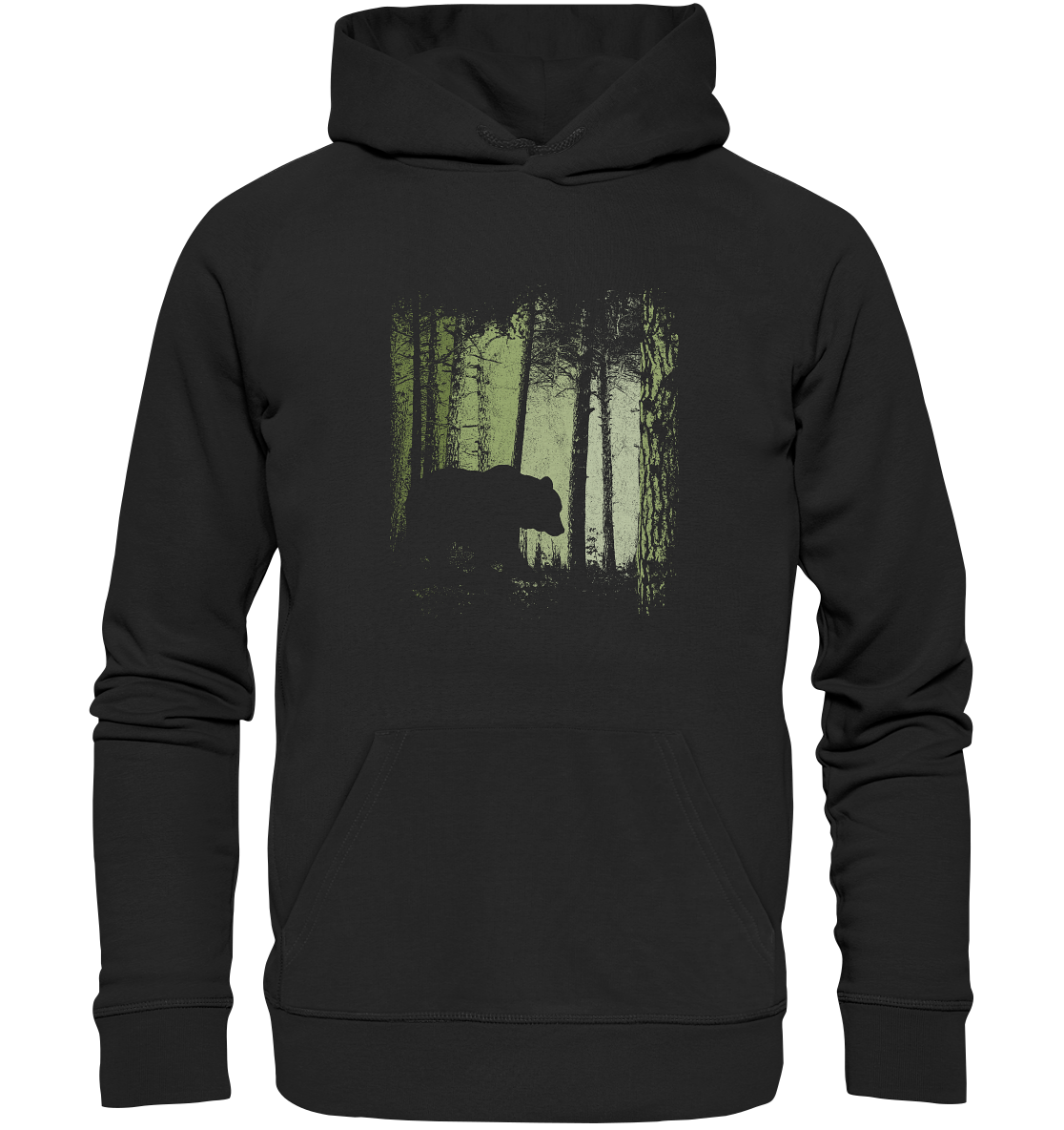 Braunbär im Zwielicht Wald - Organic Hoodie