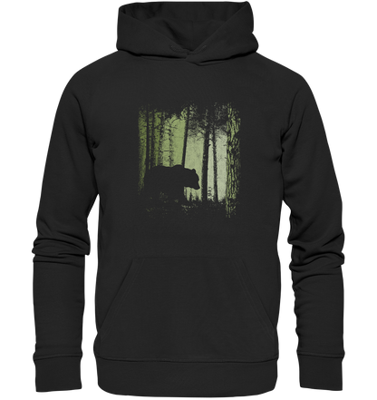 Braunbär im Zwielicht Wald - Organic Hoodie