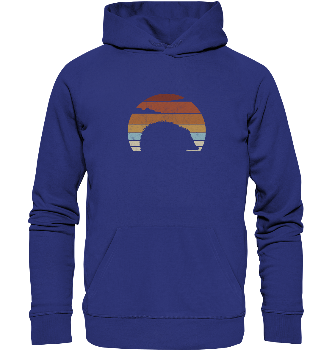 Retro Igel Silhouette im Sonnenuntergang - Organic Hoodie