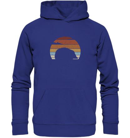 Retro Igel Silhouette im Sonnenuntergang - Organic Hoodie