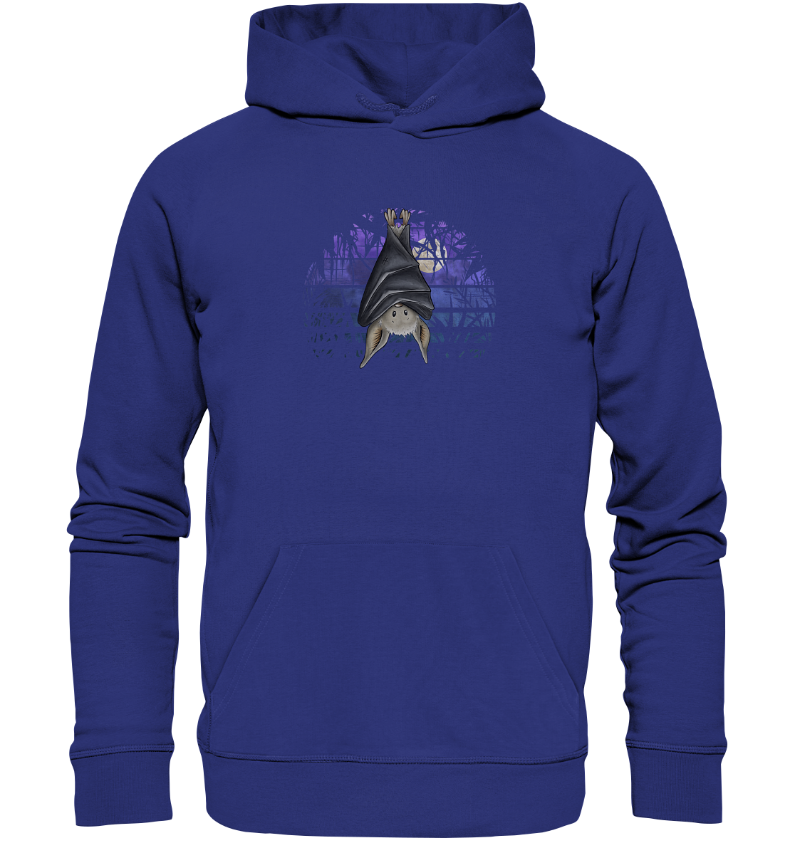Fledermaus in blauer Nacht - Organic Hoodie