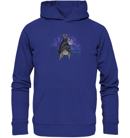 Fledermaus in blauer Nacht - Organic Hoodie
