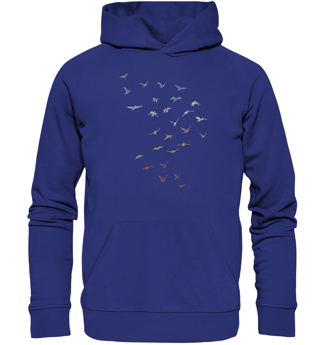 Retro Vogel Schwarm - Organic Hoodie