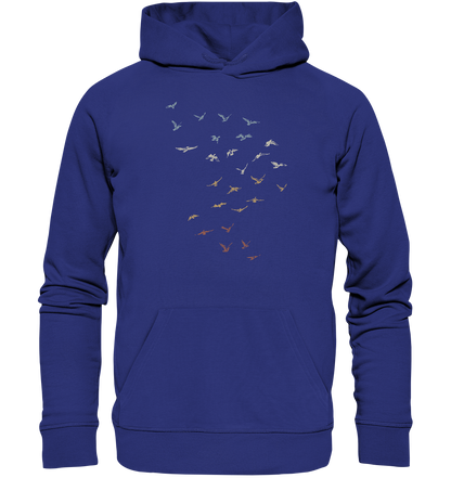 Retro Vogel Schwarm - Organic Hoodie