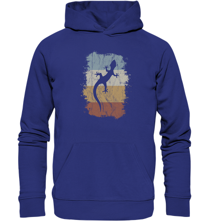 Retro Gecko Salamander Silhouette - Organic Hoodie