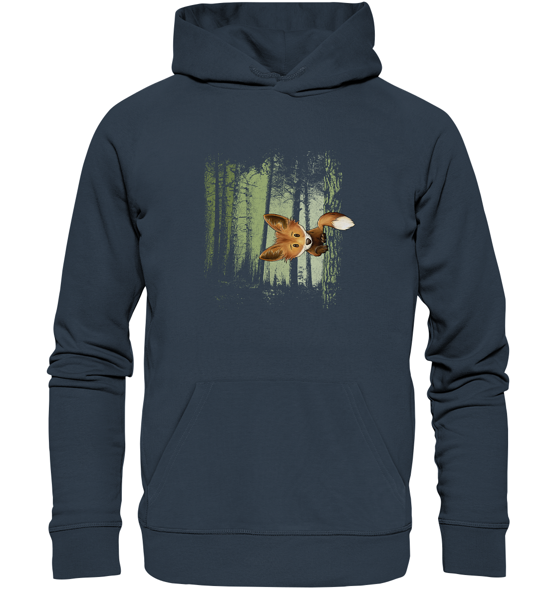 Fuchs im Zwielicht-Wald - Organic Hoodie
