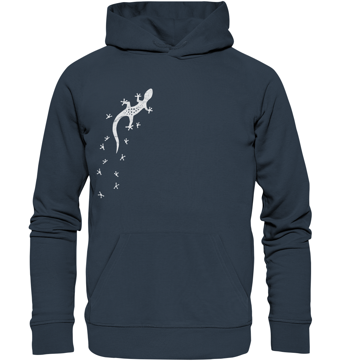 Gecko Eidechse Silhouette hell - Organic Hoodie