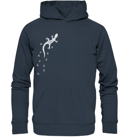 Gecko Eidechse Silhouette hell - Organic Hoodie