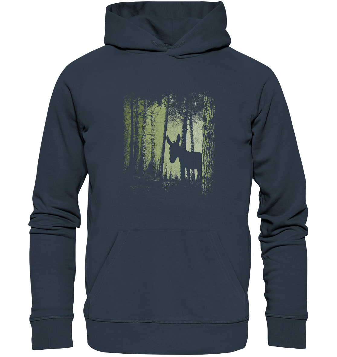 Esel im Zwielicht-Wald - Organic Hoodie