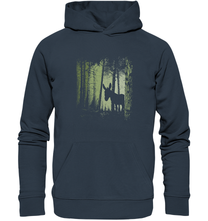 Esel im Zwielicht-Wald - Organic Hoodie