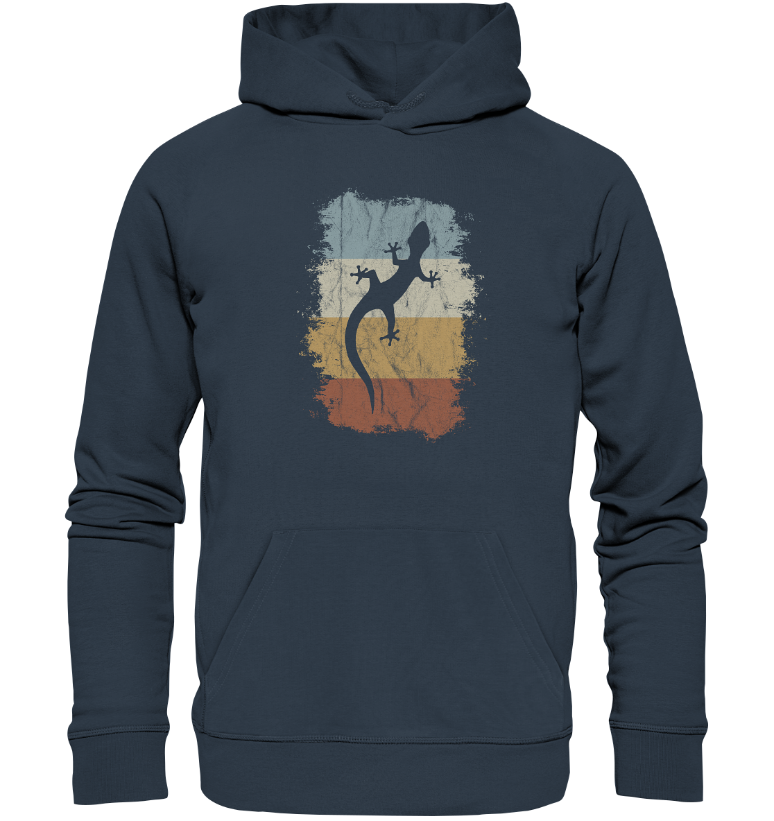 Retro Gecko Salamander Silhouette - Organic Hoodie