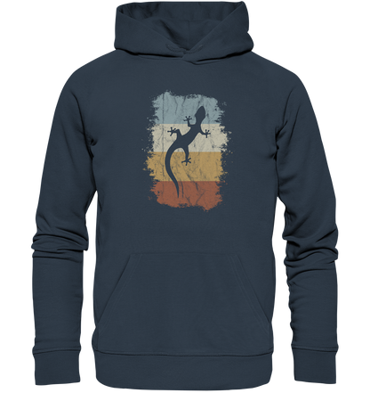Retro Gecko Salamander Silhouette - Organic Hoodie