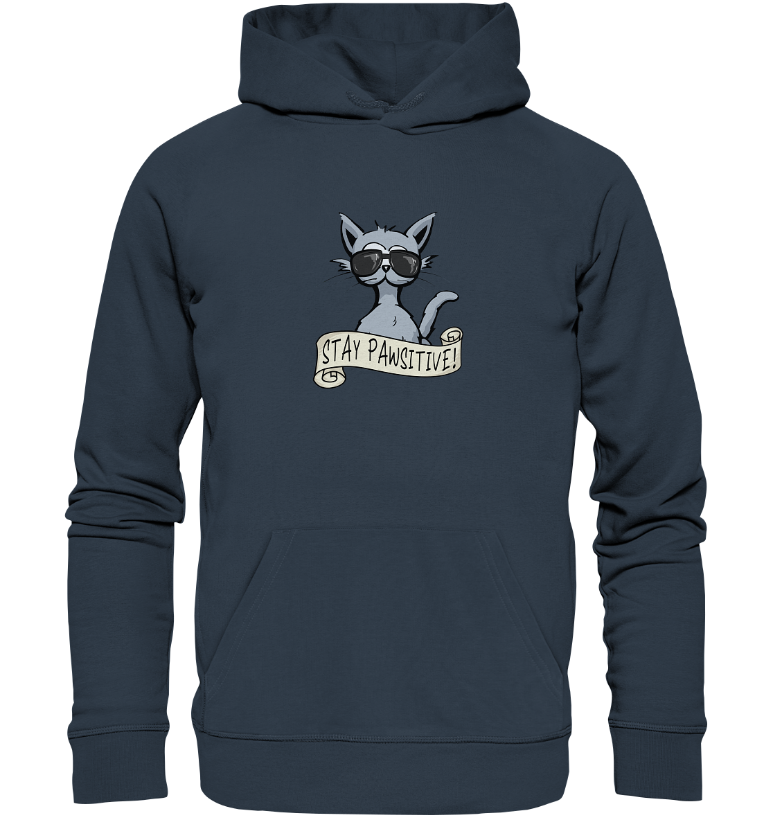 Stay Pawsitive Bleib lässig Hipster Katze - Organic Hoodie
