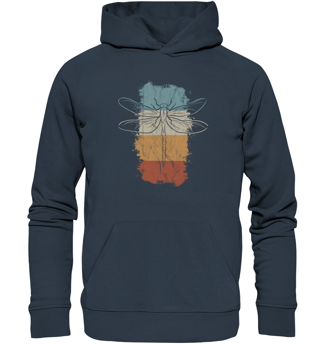 Retro Kunst Libelle | Vintage Dragonfly - Organic Hoodie