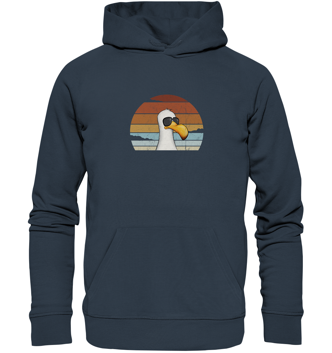 Cool lässige Retro Möwe - Organic Hoodie