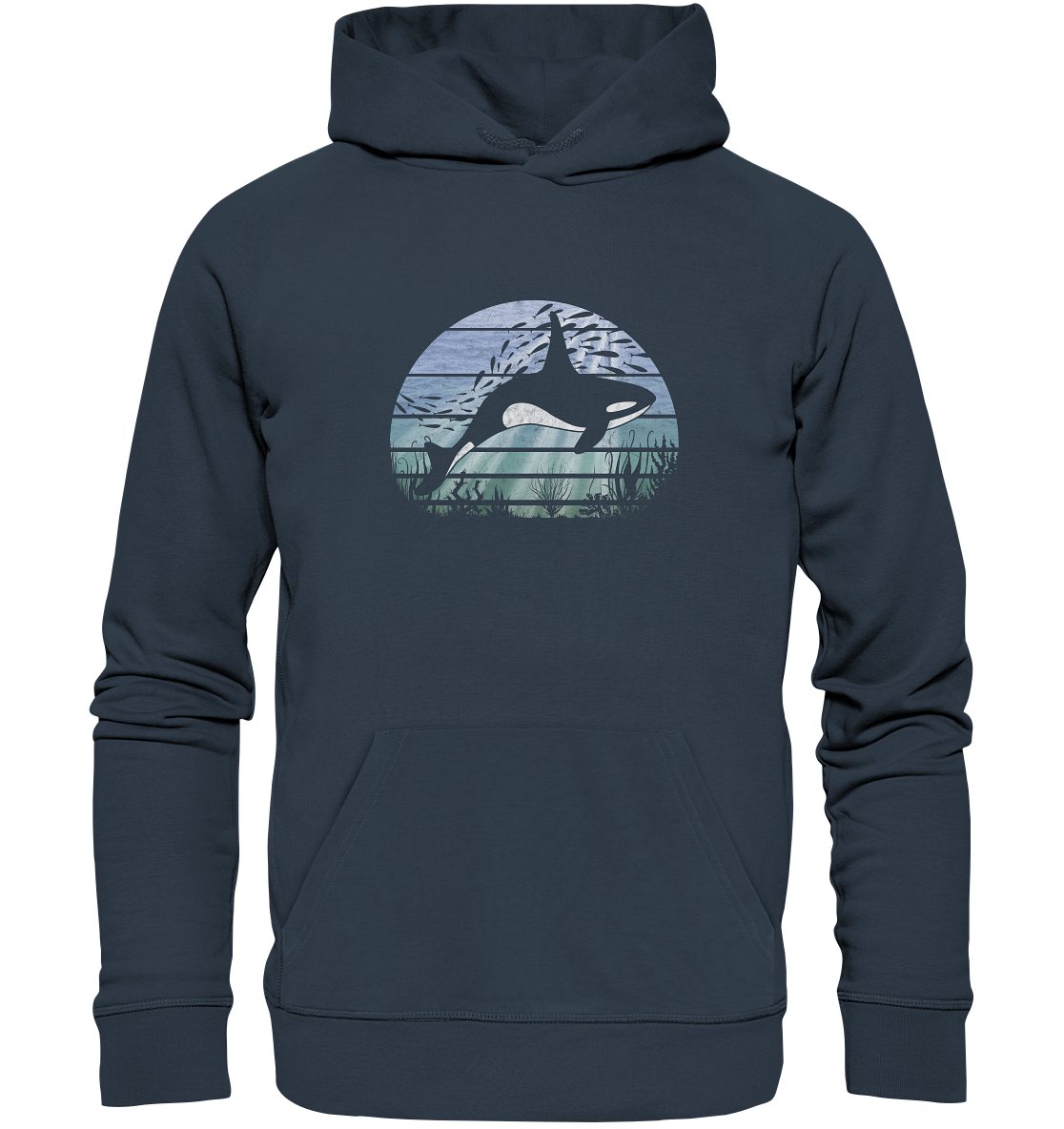 Retro Tiefsee Schwertwal Orca - Organic Hoodie