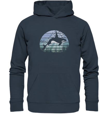 Retro Tiefsee Schwertwal Orca - Organic Hoodie