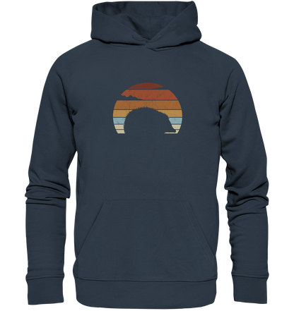Retro Igel Silhouette im Sonnenuntergang - Organic Hoodie