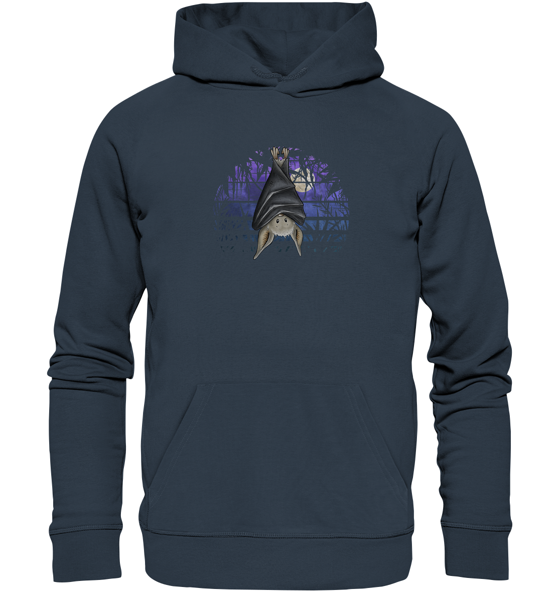 Fledermaus in blauer Nacht - Organic Hoodie