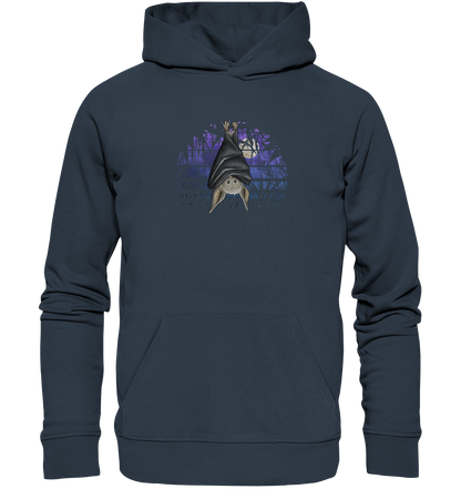 Fledermaus in blauer Nacht - Organic Hoodie