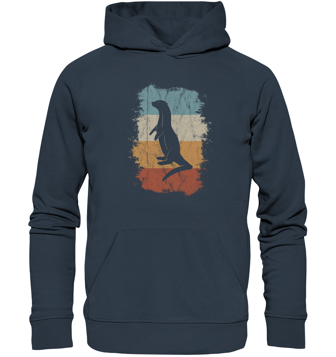 Retro Otter Fischotter Silhouette - Organic Hoodie