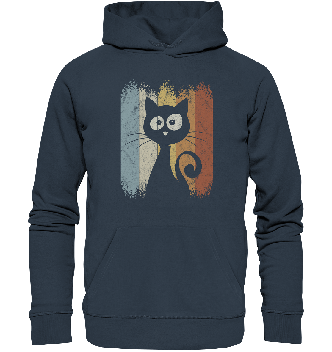 Retro Katze Silhouette - Organic Hoodie