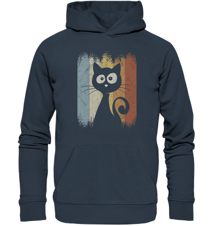 Retro Katze Silhouette - Organic Hoodie