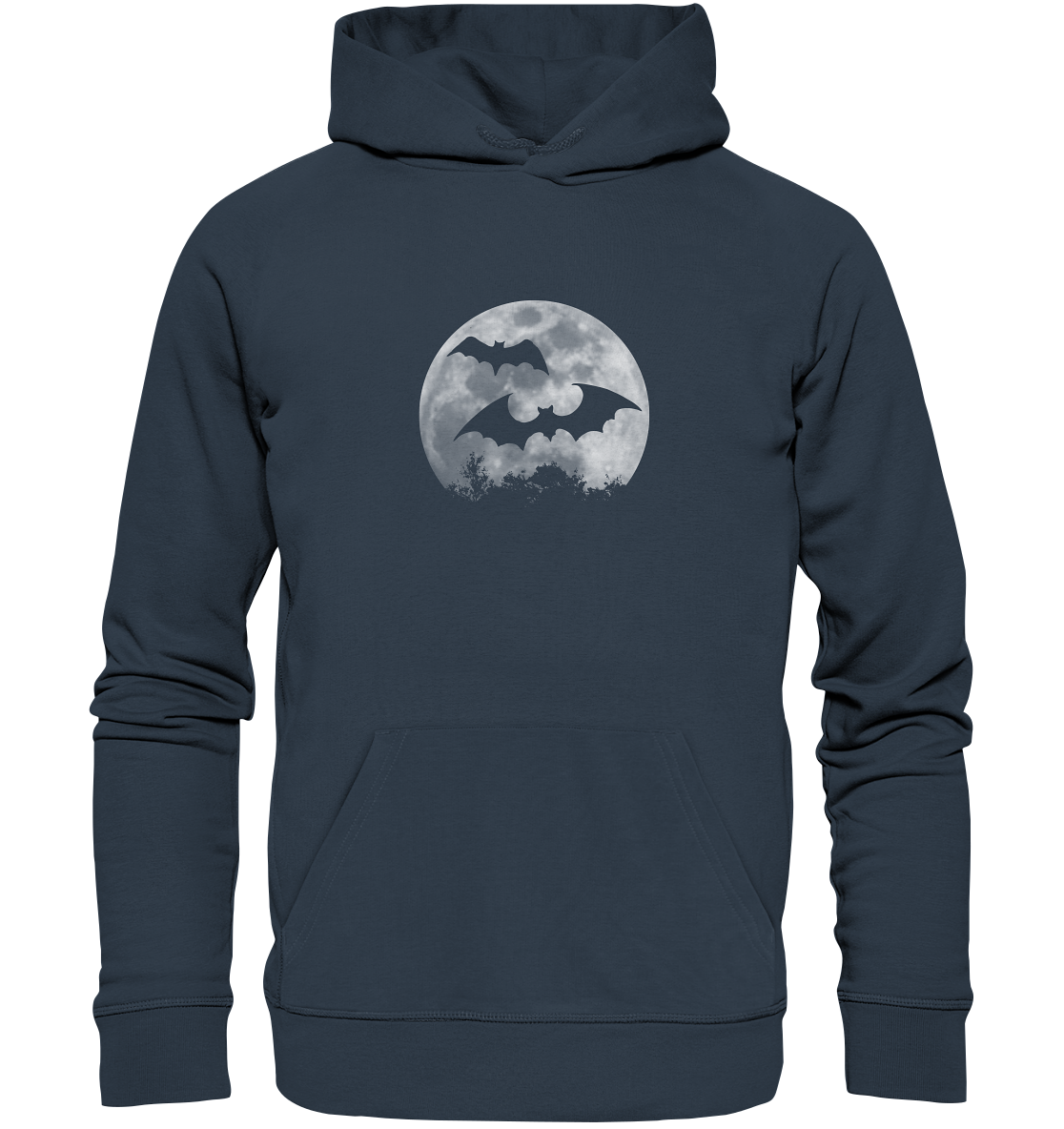 Fledermaus Silhouetten bei Vollmond - Organic Hoodie