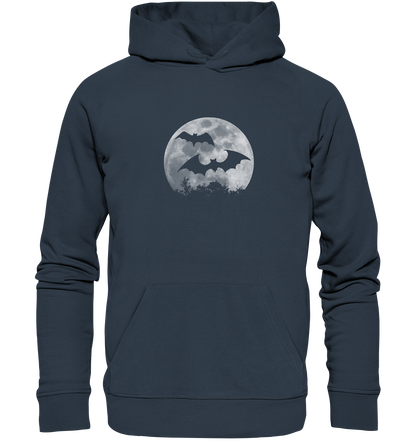 Fledermaus Silhouetten bei Vollmond - Organic Hoodie